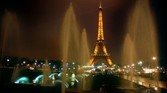 Water Paris city night