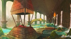 Water Pillars buildings scenic stairways