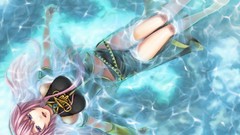 Water pink hair long hair blue eyes vocaloid megurine luka 