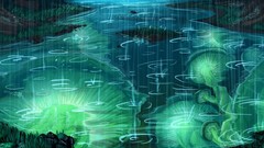 Water rain mushrooms ripples