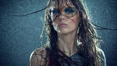 Water rain woman glasses wet fashion brunettes fashion model