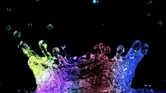Water rainbows splashes
