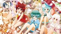 Water red eyes anime girls blue eyes hakurei reimu touhou 