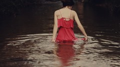 Water red woman dress redhead