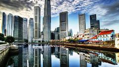 Water reflection World Singapore