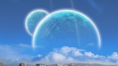 Water rings lakes planets buildings science fiction cityscapes 