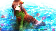 Water roses kimono long hair anime girls rozen maiden sora 