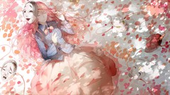 Water Shade bows masks pink hair anime girls touhou cherry 