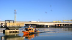 Water ships Bridges belfast tilt-shift