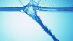 Water shot blue background