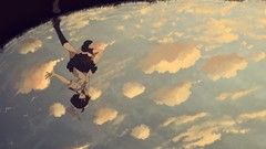 Water sky anime girls seifuku original characters