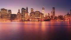 Water Skyscrapers cities new york city city skyline