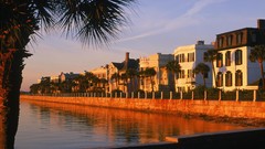 Water South Carolina Harbor palm trees houses