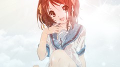 Water summer Anime white background fun anime girls school 