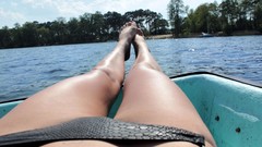 Water sun feet woman legs models hip bone POV