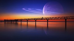 Water sunrise blue ocean