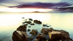 Water sunrise Mountains clouds