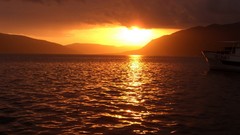 Water sunrise Mountains Landscapes