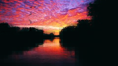Water sunset clouds Landscapes