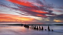 Water sunset clouds Landscapes