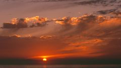 Water sunset clouds nature