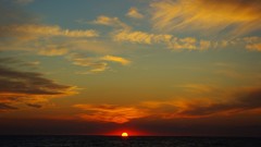 Water sunset clouds Sea