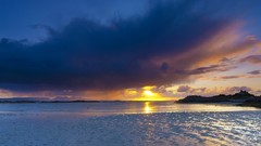Water sunset Landscapes Beaches