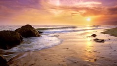 Water sunset Landscapes nature