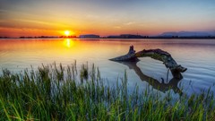 Water sunset Landscapes nature