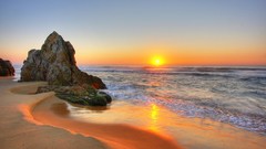 Water sunset Landscapes sand