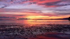 Water sunset ocean clouds