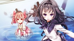 Water tears red eyes pink hair crying mahou shoujo madoka 