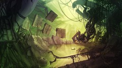 Water Technology Portal ruins vines glados artwork