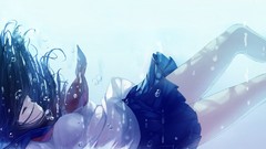Water tie underwater skirts long hair anime girls school 