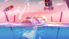 Water traffic lights bottles anime girls Message in a Bottle 