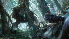 Water Trees forests fantasy