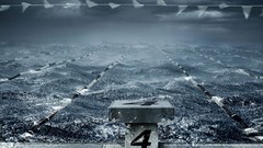 Water waves swimming race