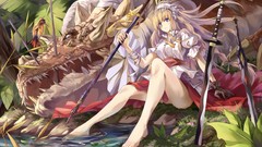 Water weapons Birds Dragons gloves Swords blondes spears long 