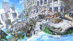 Water weapons Guns Anime cars wet blondes pink hair cities 