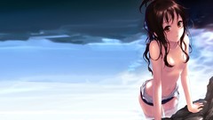 Water wet anime girls yuuki mikan to-love-ru topless
