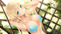Water wet blondes long hair anime girls blue eyes boku wa 