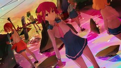 Water wet bows anime girls school uniforms Nao Minazuki Smile 