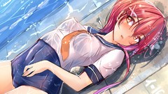 Water wet red eyes school blush seifuku kantai collection