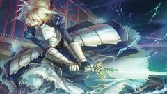 Water wind weapons Excalibur Anime King Arthur Knights armor 