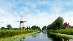 Water windmills skyscapes