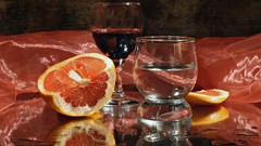 Water wine orange glasses alcohol vines