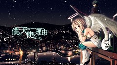 Water wings Anime red eyes guitars blush smiling cities anime 