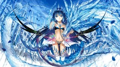 Water wings Dragons blue rose blue hair blue eyes skies crowns 