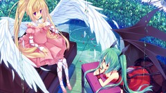 Water wings Plants Anime dress bat red eyes blondes long hair 