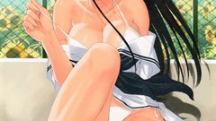 Water woman Anime skirts long hair anime girls brown eyes tony 